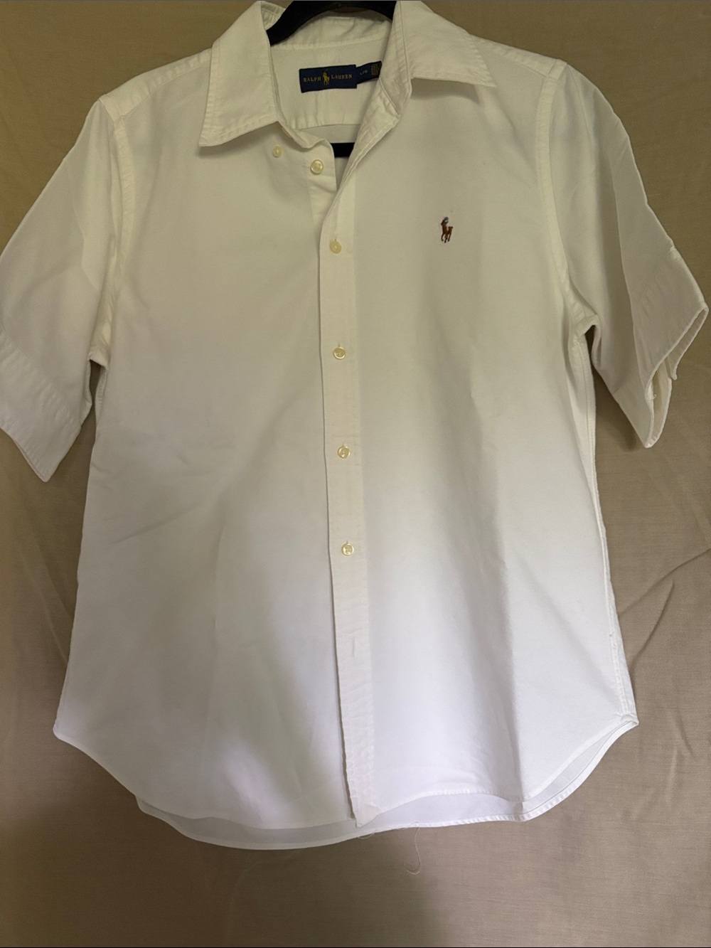 Ralph Lauren White Short-Sleeve Button-Down Shirt